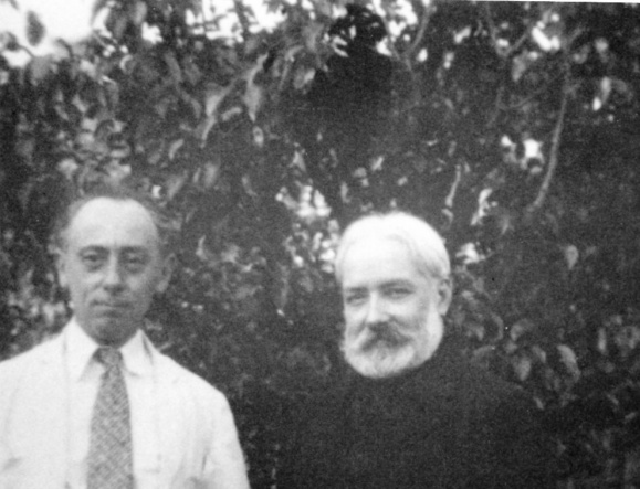 With his friend Bernaux at Port des barques in the thirties.